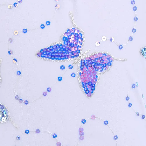 Miniatura 4 de AFAVOM Camisola de lentejuelas de mariposa para niñas, vestido de ballet con volantes, falda tutú con purpurina, leotardo, disfraz de bailarina