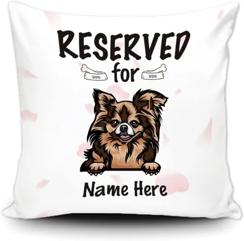 Miniatura 18 de Funda de almohada personalizada reservada para el perro, Cavalier King Charles Spaniel cachorro, funda de almohada de lona blanca para decoración