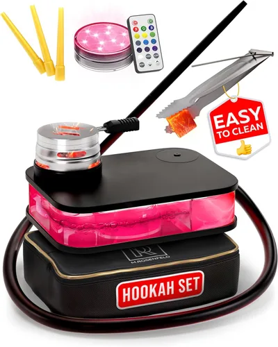 Set portátil de cachimba con todo incluido - Set portátil de cachimba negro para viajes con bolsa plana para cachimba - Kit de cachimba con