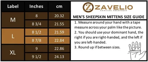 Miniatura 5 de Zavelio Manopla de piel de oveja prémium para hombre