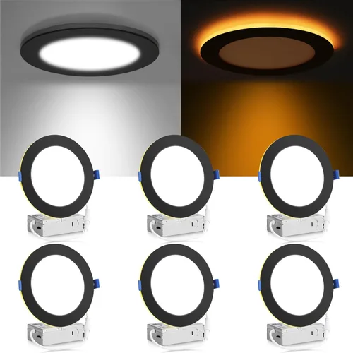Miniatura 8 de Meconard Paquete de 6 luces LED empotrables de 4" de 5 CCT con luz nocturna, 2700K/3000K/3500K/4000K/5000K seleccionables, luces LED empotrables