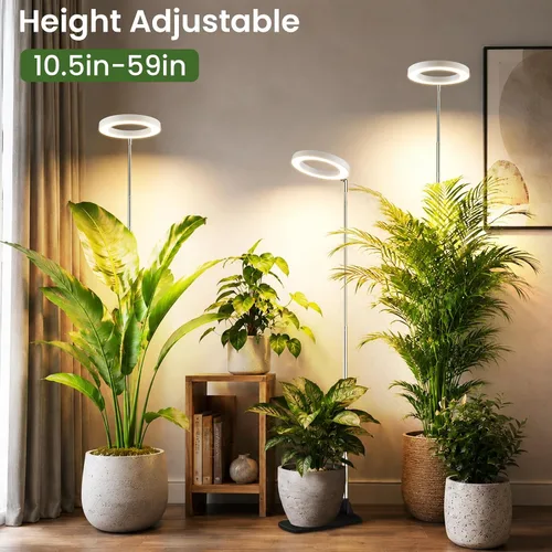 Miniatura 4 de LBW Luces de cultivo para plantas de interior, luz de espectro completo de 6.3 pulgadas con base, lámpara de cultivo ajustable de altura de 59