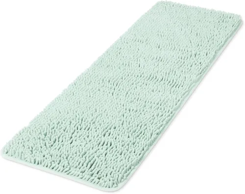 Miniatura 218 de Yeaban Alfombra de pasillo de baño de 24 x 72 pulgadas, antideslizante, alfombra de baño larga de felpilla gruesa, absorbente y lavable, alfombra