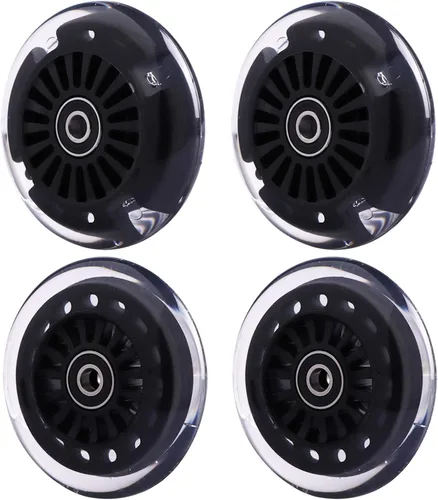 Juego de ruedas de poliuretano de repuesto para coche oscilante (frontal, 2 piezas con luz), paquete de ruedas para coche columpio (trasera, 2