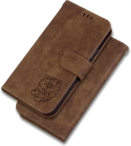 Miniatura 4 de Designed for Redmi k40 Phone Case Wallet,PU Leather Flip Folio Cover with Credit Card Holders Little Cute Tiger Embossed Kickstand Wrist Strap Purse