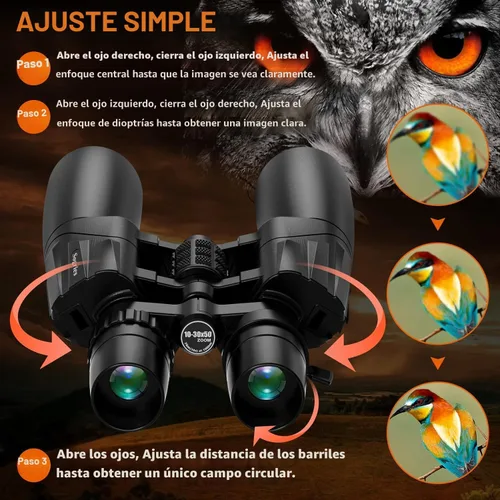 Miniatura 3 de Prismáticos 10-30x50 con Zoom para Adultos, Prismáticos Militares de Alta Potencia para Observación de Aves, Viajes, Caza, Conciertos con Vista