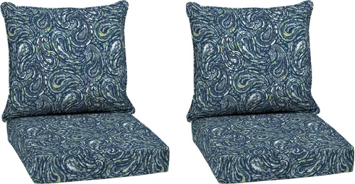 Miniatura 37 de Arden Outdoor Deep Seat Cushion Set, 24 x 24 pulgadas, Cojín para patio resistente al clima, a la lluvia y a la decoloración para silla, sofá y sofá