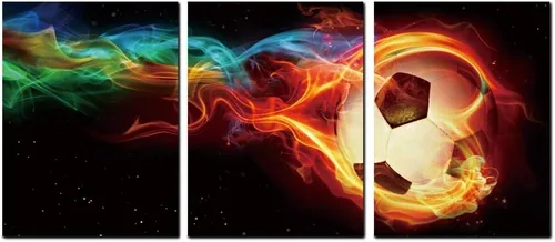 Arte de fútbol deportivo para habitación de niño, arte de pared de llama para decoración de pared de sala de juegos, imagen colorida de fútbol,