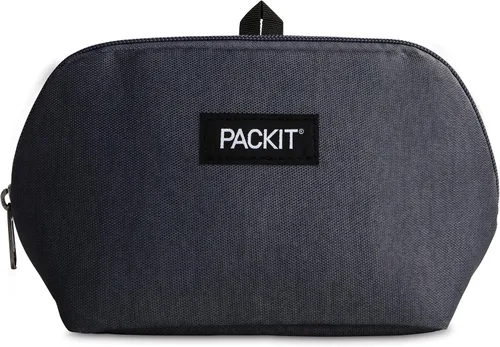 Miniatura 18 de PackIt Bolsa de aperitivos congelable, negra, fabricada con tecnología EcoFreeze plegable, reutilizable, cierre de cremallera que se bloquea en aire