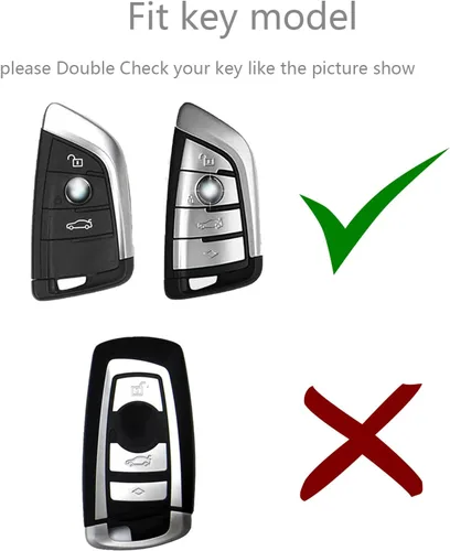 Miniatura 4 de Lanyun Funda para llavero compatible con BMW X5 X3 X7 X1 X2 X4 X6 2 5 6 7 Series BMW gt3 gt5 M5 M6 aluminio y cuero protector de llave remoto tipo B