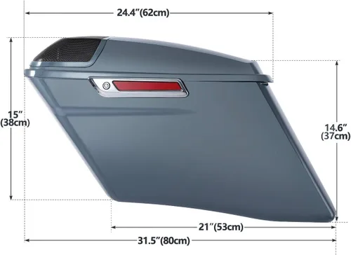 Miniatura 5 de Alforjas de ABS extendidas gris Gunship de 4 pulgadas para Harley Touring CVO Street Electra Glide 2014-2023