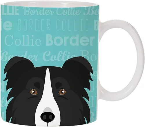 Taza de café de cerámica con diseño de raza de perro de 11 oz (Border Collie)