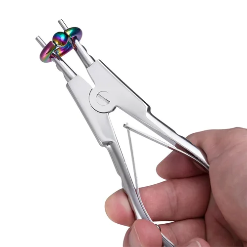 Miniatura 3 de DJCIW Alicates de gran resistencia para abrir anillos de calibre grande, herramienta versátil para perforación de joyas, cuentas cautivas, segmento