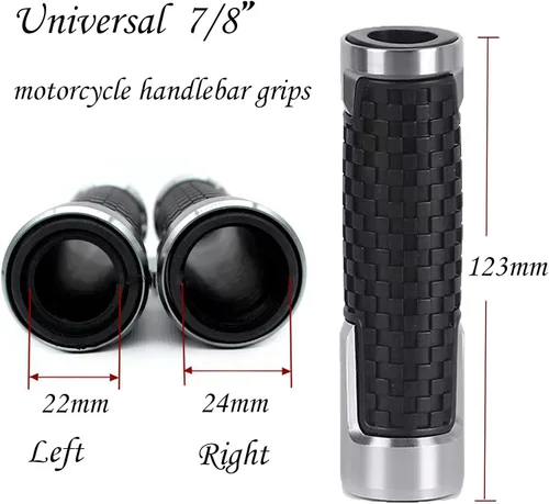 7/8 "0.866 in motocicleta antideslizante manillar apretones de goma para CBR60F CBR125R 150R 250R CBR400 NC23 NC29 CBR600 F2 F3 F4 F4i CBR600RR Negro