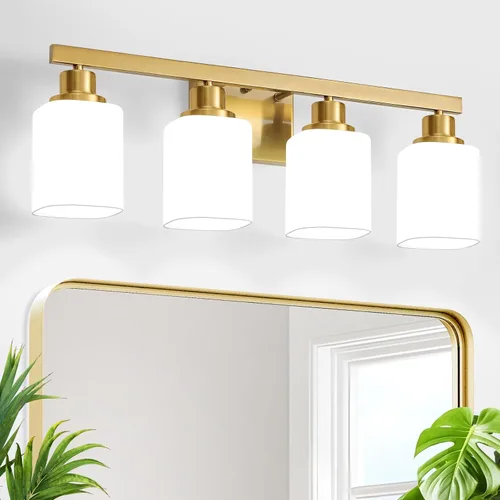 Miniatura 14 de Juego de 2 apliques de pared para baño, lámpara de tocador de baño negra, apliques de pared modernos para interiores con vidrio esmerilado cuadrado