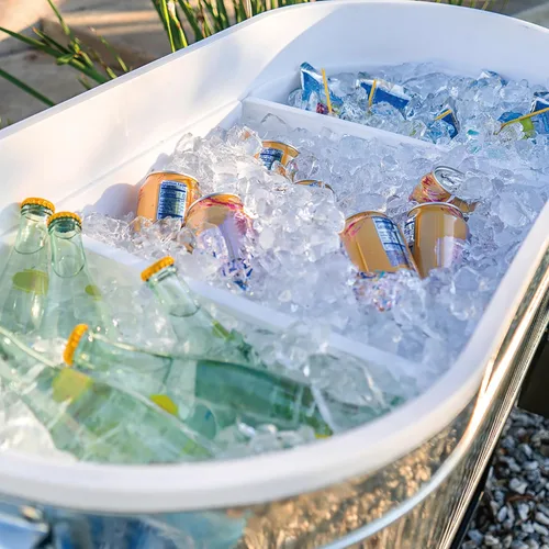 Miniatura 3 de Permasteel Enfriador de patio rodante: gran hielera para exteriores con ruedas, enfriador de bebidas para patio trasero, barbacoa, portón trasero