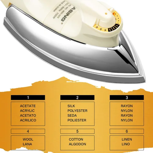 Miniatura 4 de Hierro seco portátil ligero para uso doméstico de la industria Espejo mejorado Suela de acero inoxidable sin vapor 700W Regalo para inauguración