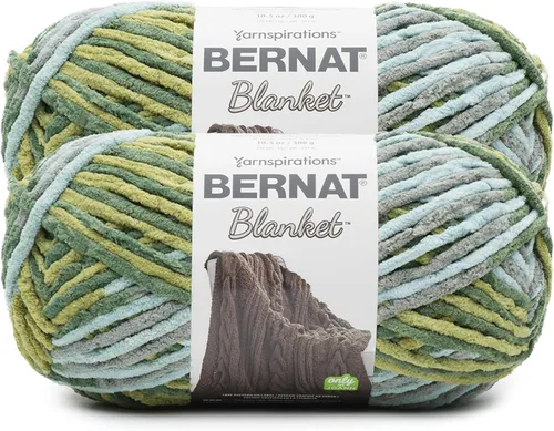 Miniatura 87 de Bernat - Estambre para mantas súper esponjoso acrílico, 2 paquetes de 300g/10.5 onzas, #6, chenilla gruesa de peso pesado para tejer y crochet