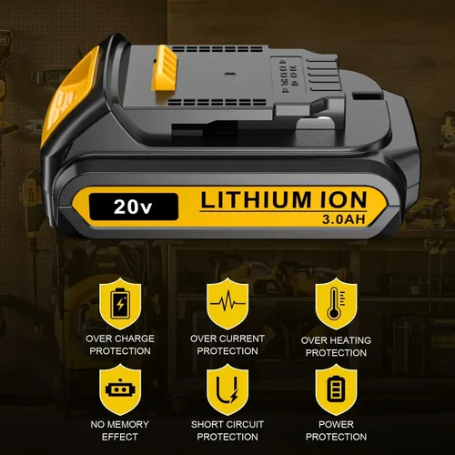 Miniatura 3 de Reemplazo para paquete de batería DEWALT 20V MAX, 3.0-Ah, 2 unidades, compatible con herramientas eléctricas inalámbricas Dewalt DCB200 DCD DCF DCG