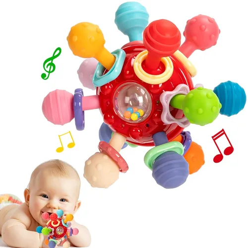 Miniatura 8 de Juguetes de dentición para bebés, mordedores para bebés, juguetes sensoriales Montessori para 0-6 6-12 meses, regalos para niños de 1 año, niños