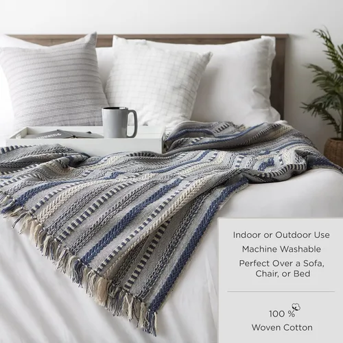 Miniatura 9 de DII - Colección de mantas tejidas con bucles, 50x60, gris