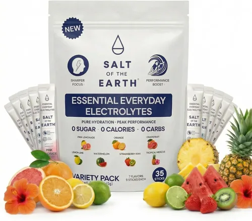 Miniatura 15 de Salt of the Earth - Polvo de electrolitos premium sin azúcar - Hecho con sal rosa del Himalaya - Paquetes de polvo para hidratación Ingredientes