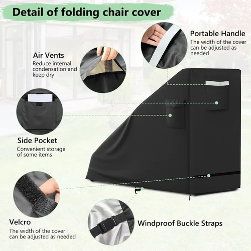 Miniatura 3 de AKEfit 1 funda para silla de gravedad cero, impermeable, plegable, para exteriores, con bolsa de almacenamiento, resistente a los rayos UV y al