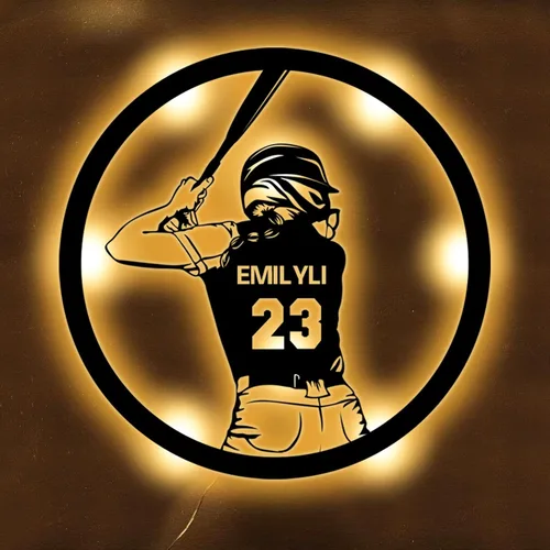 Miniatura 7 de Regalos de béisbol personalizados para niños y niños, letreros de neón personalizados para decoración de pared, luces de neón deportivas, barra LED