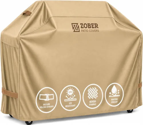 Miniatura 15 de ZOBER Funda resistente para parrilla de barbacoa, 58 pulgadas, impermeable, de doble capa, se adapta a la cubierta de parrilla de gas Weber