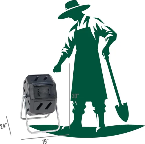 Miniatura 8 de FCMP Outdoor IM2000 - Compostador giratorio para exteriores fabricado en Canadá, 100% de resina reciclada - Recipiente giratorio de compostaje