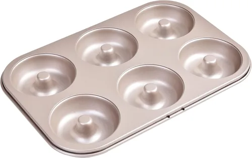 Miniatura 11 de Molde para Donas y Pastel, 12 Cavidades Antiadherente Anillo para Donas, Utensilios de Hornear para Horno (Oro Champán)