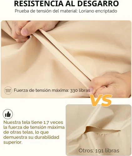 Miniatura 5 de loriano Juego de fundas para muebles de patio, 4 piezas de fundas impermeables para muebles de exterior, 600D de alta resistencia, juego de fundas