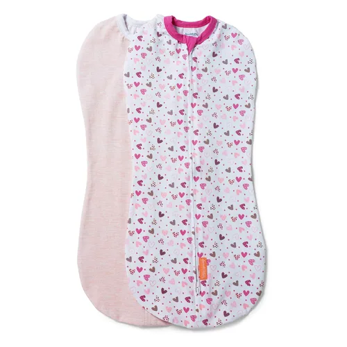 Miniatura 2 de SwaddleMe Ingenuity Pod - Tamaño pequeño/mediano, 0 a 3 meses, paquete de 2 (I Heart You) y por Ingenuity Original Swaddle - Talla S/M, 0-3 meses