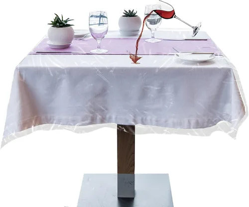 Miniatura 2 de LAMINET Protector de Mantel de Plástico Transparente – Cubierta de Mesa de Vinilo Resistente de Lujo – 54" Cuadrado – Cristalino, Fácil de Limpiar.