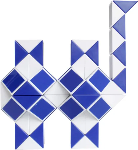 Mipartebo Magic Snake Cube Twist Puzzle 72 Cuñas Tamaño Grande Azul | Juguetes para ansiedad con forma de serpiente, regalos de fiesta para niños,