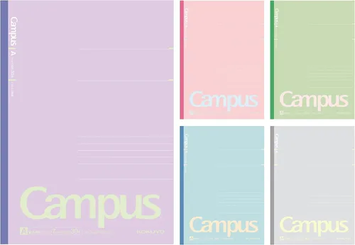 Miniatura 15 de KOKUYO Cuadernos de composición, paquete de 5 cuadernos Campus Semi-B5 Comp con punto A a rayas de 0.276 in, 30 hojas, cuaderno rayado escolar