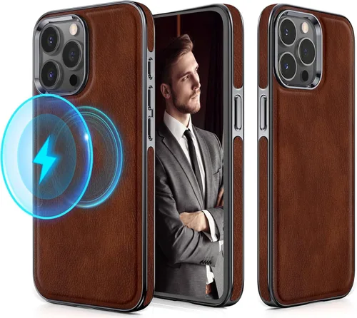 Miniatura 16 de LOHASIC Funda de cuero para iPhone 17 Pro, compatible con MagSafe Professional Business Style Funda protectora de piel sintética de primera calidad