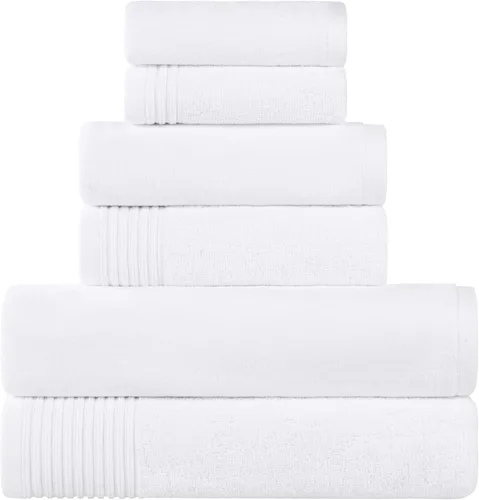 Miniatura 32 de SUPERIOR Juego de 6 toallas de algodón surtido de 6 piezas, incluye 2 toallas de baño, 2 manos, 2 toallas faciales, suaves, absorbentes, accesorios
