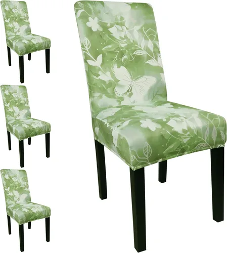 Miniatura 58 de JQinHome Juego de 8 fundas para sillas de comedor, fundas de alta elasticidad extraíbles y lavables, fundas protectoras de asiento para silla