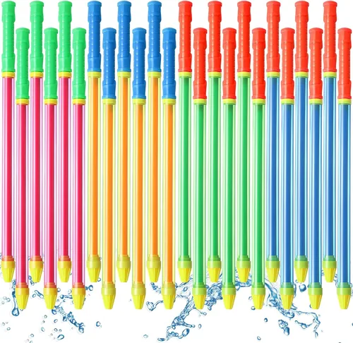 Sotiff 24 pistolas de agua de crayón de 22.4 pulgadas, chorros de tubo de agua, pistola de succión para playa, piscina, juguetes para chorros para