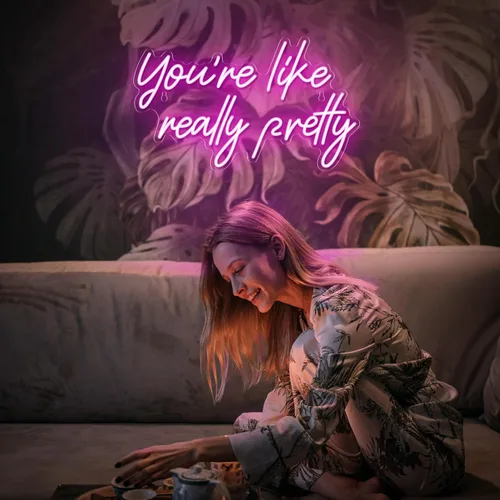Miniatura 6 de Señal de neón "You're Like Really Pretty", señal de neón rosa para decoración de pared Señal de neón "You're Like Really Pretty" para recámara