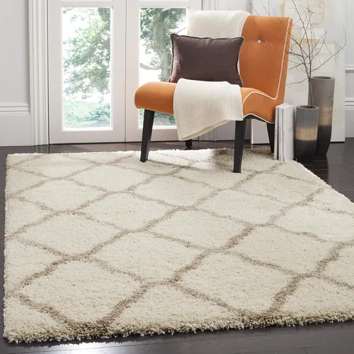 Miniatura 49 de SAFAVIEH Hudson Shag Collection - Alfombra extragrande de 11 x 15 pies, diseño de enrejado, no desprende pelusa y de fácil cuidado, 2 pulgadas