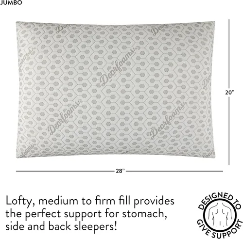 Miniatura 3 de Dearfoams Almohadas de cama tamaño estándar/queen - Juego de 2 almohadas de cama con infusión de carbón con funda de punto suave para dormir