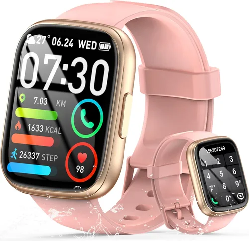 Reloj inteligente para hombres y mujeres (respuesta/hacer llamadas), pantalla táctil de 1.95 pulgadas con monitor de frecuencia cardíaca/sueño,