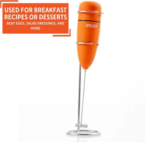 Miniatura 6 de IMUSA Espumador de leche eléctrico de 10 pulgadas con soporte, naranja