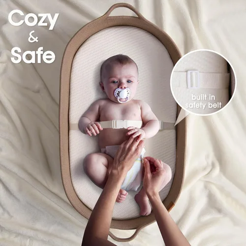 Miniatura 4 de Cesta cambiador de bebé incluye pañalera, suave e impermeable, de doble cubierta, portátil, cambiador para tocador y cambiador, regalo para baby