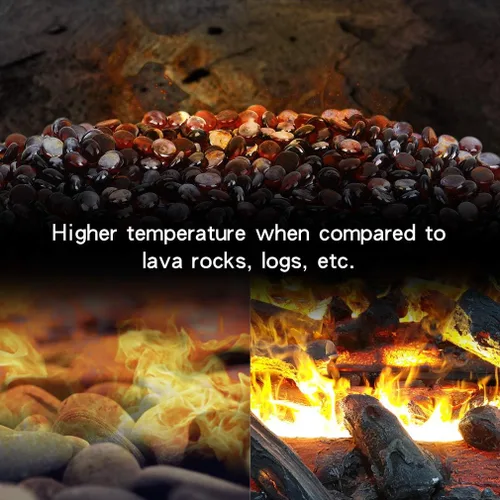 Miniatura 3 de Stanbroil Cuentas de vidrio de fuego de 10 libras, gotas de vidrio de fuego de 1/2 pulgada para chimenea Juegos de troncos de gas Paisajismo