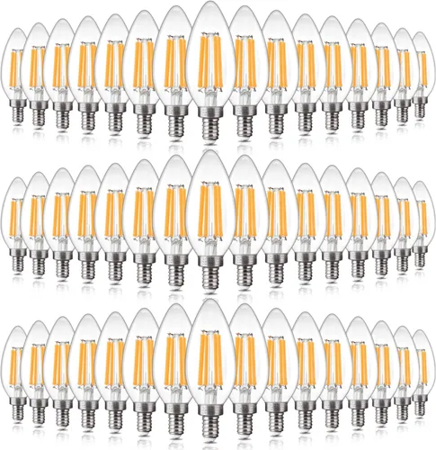Miniatura 22 de ALAMPEVER Paquete de 6 bombillas para lámpara de techo, equivalente a 40W, foco E12 de candelabro, foco LED regulable de 330 lm, 2200 K blanco
