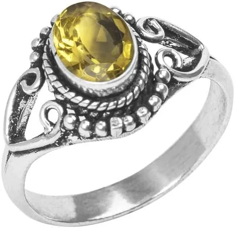 Miniatura 4 de Anillo de gemas, anillo de plata, anillo hecho a mano con superposición de plata, joyería bohemia, anillo de plata para mujeres y niñas de todas