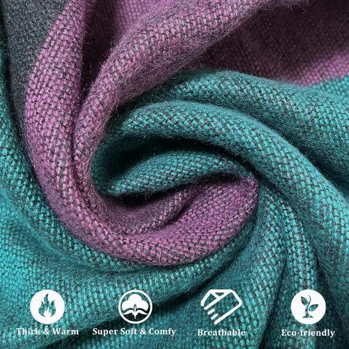 Miniatura 16 de Poncho chal para mujer, suéteres suaves y cálidos para mujer, parte delantera abierta, poncho de viaje para otoño, invierno y primavera